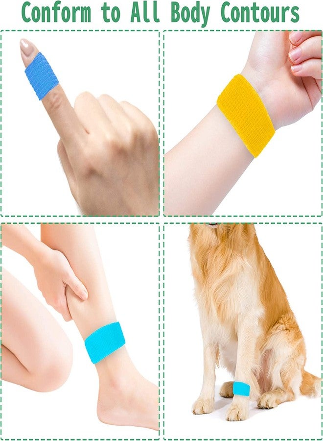Mooerca 24 Pack Self Adherent Cohesive Wrap Bandages 1 Inches X 5 Yards, First Aid Tape, Elastic Self Adhesive Tape, Athletic, Sports wrap Tape, Bandage Wrap for Sports, Wrist, Ankle (Rainbow Color) - Image 5